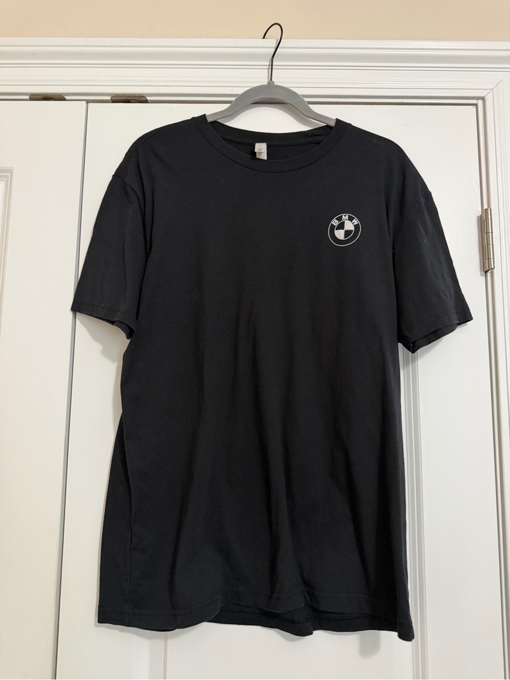 BMW BIKE week Next Level Apparel Black Tee with Small White Emblem